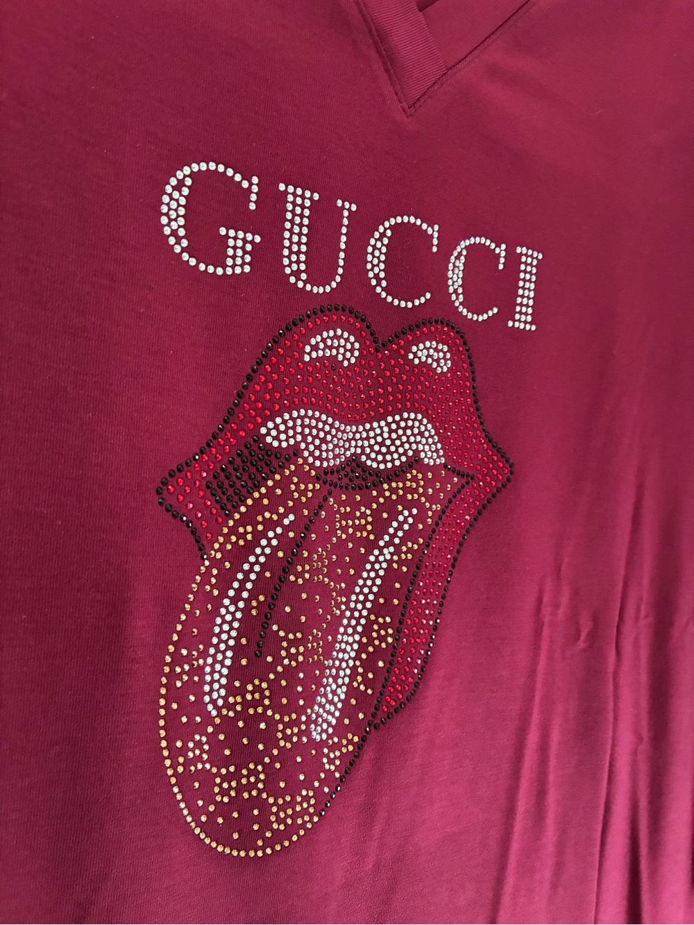 New Womens Luxury Studded Rhinestone T-shirt Size XL